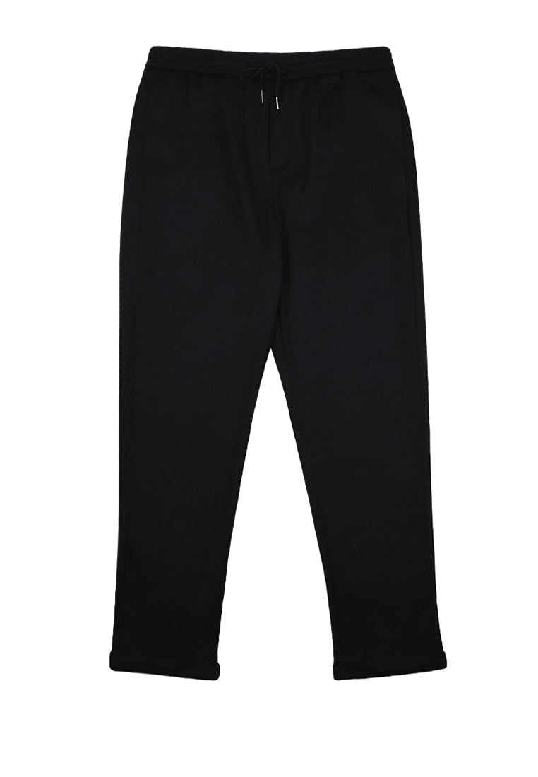 Private Stitch Roll up Cuffs Jogger Slack Pant Black