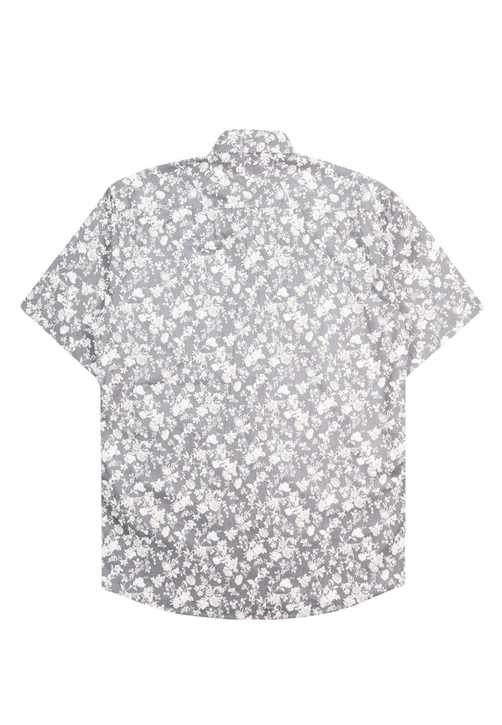 PRIVATE STITCH Grey Petals Floral Shirt