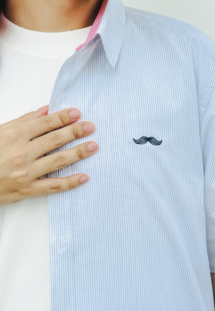 PRIVATE STITCH Signature Moustache Striped Shirt