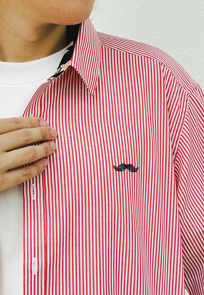 PRIVATE STITCH Signature Moustache Striped Shirt