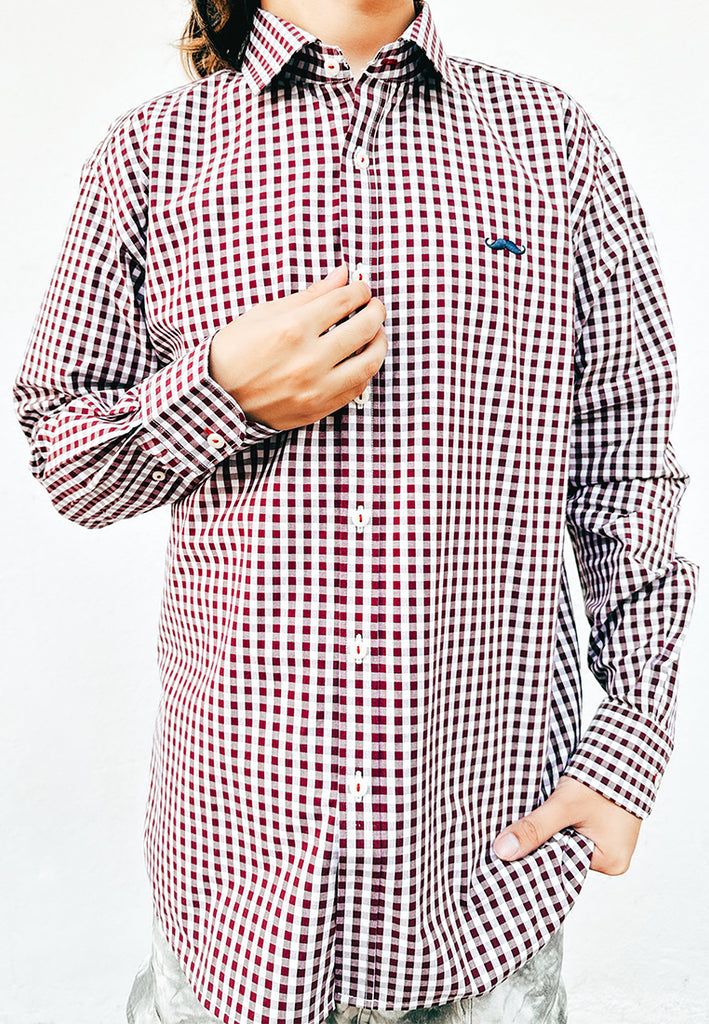 PRIVATE STITCH Signature Moustache Gingham Shirt