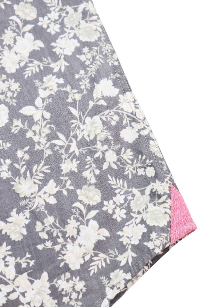 PRIVATE STITCH Grey Petals Floral Shirt