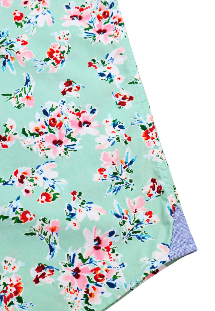 PRIVATE STITCH Mint Garden Floral Shirt